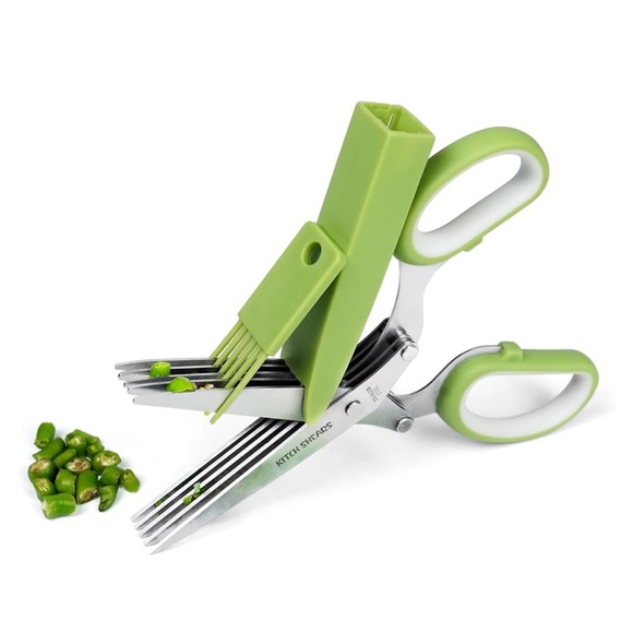 Herb Scissors 5 Blades With Safety Cover and Cleaning Comb New In Box - Picture 6 of 6